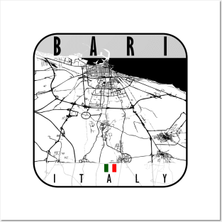 Bari Map Italy Posters and Art